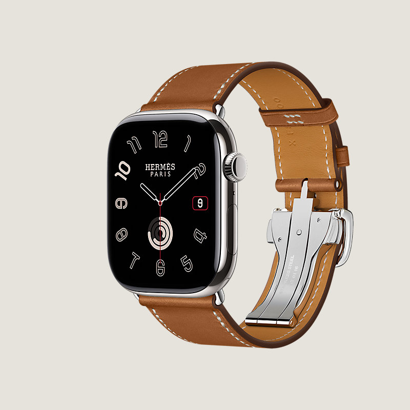 Series 10 case & Band Apple Watch Hermès Single Tour 46 mm Deployment  Buckle | Hermès USA